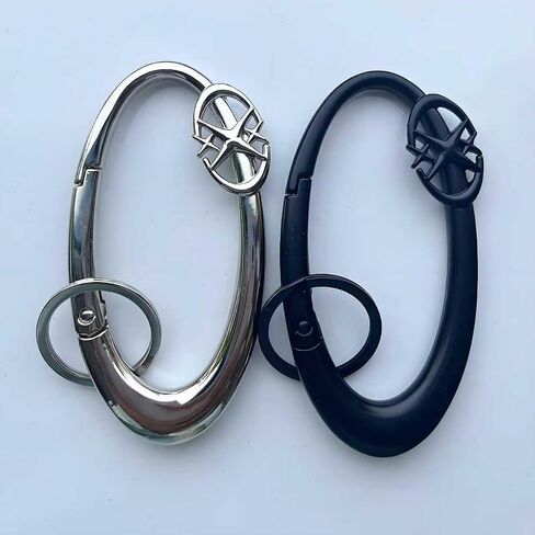 MORWLAT Star Silver Carabiner Y2K Keychain, Extra-Large Shiny Chrome Karibiner, Minimal Stainless Steel for Men&Women Bag Purse Gift in Saudi Arabia