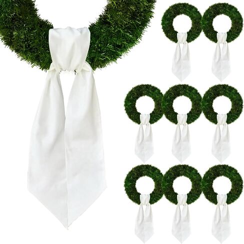 Christmas Wreath Sash for Front Door, White Burlap Sash Baby Shower Wreath Accessories for Home Birthday Thanksgiving Day Decorations in Saudi Arabia