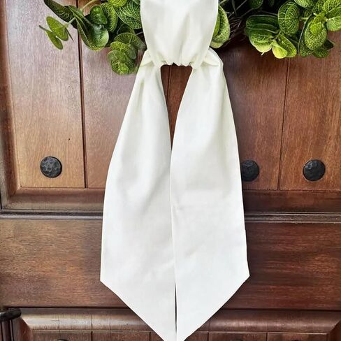 Christmas Wreath Sash for Front Door, White Burlap Sash Baby Shower Wreath Accessories for Home Birthday Thanksgiving Day Decorations in Saudi Arabia