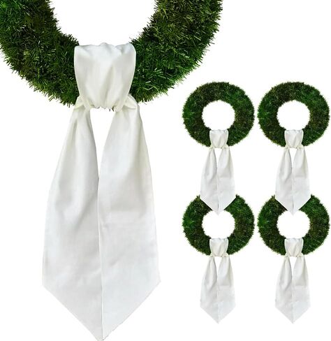 Christmas Wreath Sash for Front Door, White Burlap Sash Baby Shower Wreath Accessories for Home Birthday Thanksgiving Day Decorations in Saudi Arabia