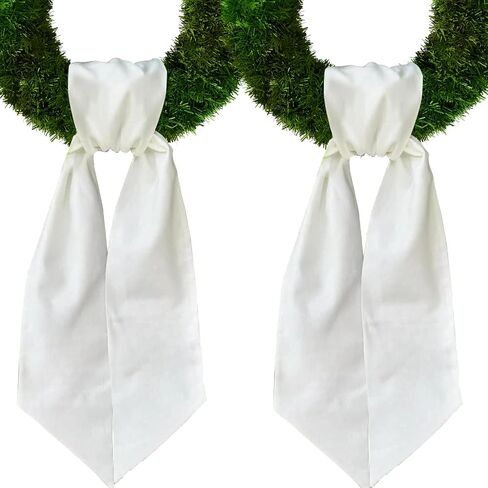 Christmas Wreath Sash for Front Door, White Burlap Sash Baby Shower Wreath Accessories for Home Birthday Thanksgiving Day Decorations in Saudi Arabia