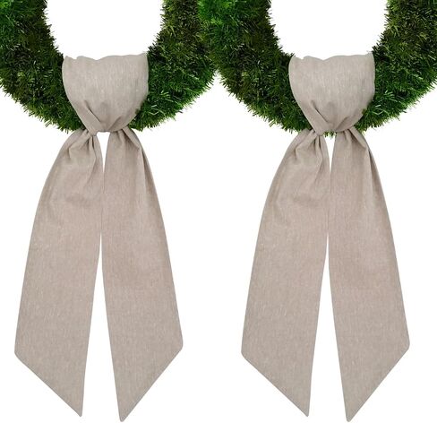 Christmas Wreath Sash for Front Door, White Burlap Sash Baby Shower Wreath Accessories for Home Birthday Thanksgiving Day Decorations in Saudi Arabia