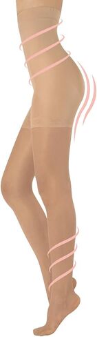 Calzitaly High Cercts Control Top Nylons ، و Comparing Bantyhose ، 20 Denier Cherping Compling Comparing طوال اليوم الاستخدام in Saudi Arabia