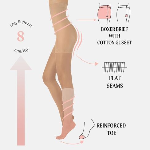 Calzitaly High Cercts Control Top Nylons ، و Comparing Bantyhose ، 20 Denier Cherping Compling Comparing طوال اليوم الاستخدام in Saudi Arabia