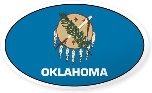 Cafepress Oklahoma state flag sticker sticker oval car sticker sticker in Kuwait