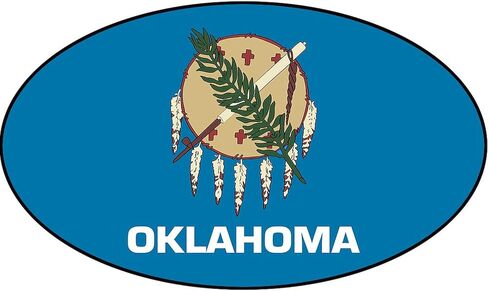 Cafepress Oklahoma state flag sticker sticker oval car sticker sticker in Kuwait