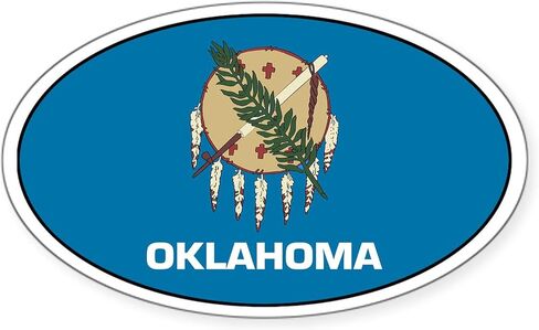 Cafepress Oklahoma state flag sticker sticker oval car sticker sticker in Kuwait