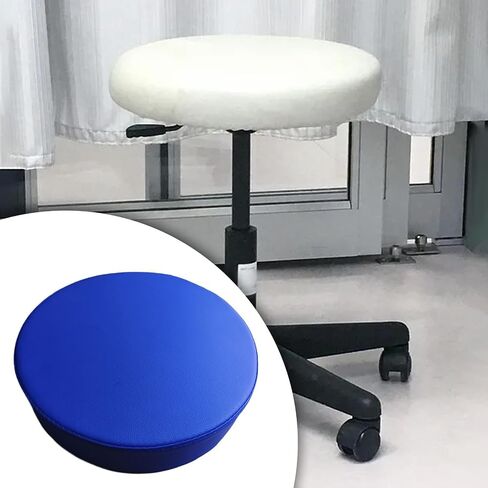 Barstool Replacement Seat Top Compact Round PU Leather Easy to Install Bar Stool Seat Cushion for Office Counter Barber Shop, Black in Saudi Arabia