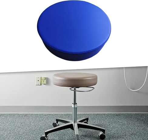 Barstool Replacement Seat Top Compact Round PU Leather Easy to Install Bar Stool Seat Cushion for Office Counter Barber Shop, Black in Saudi Arabia