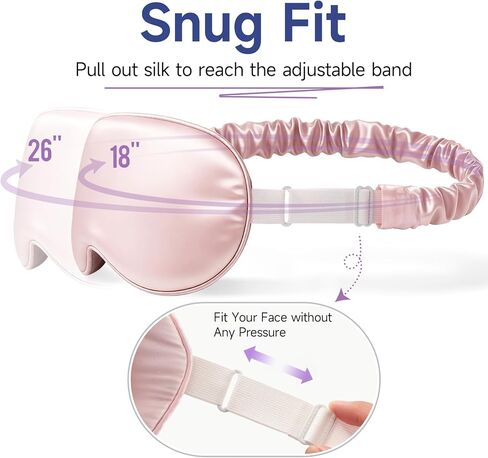 umisleep 100 ٪ قناع نوم حرير نقي التوت ، 22 ألياف ناعمة وسلسة ، قناع العين المتنفس للنساء والرجال ، قناع نوم أفضل لحظر الخفيفة مع حقيبة سفر ، عصبون قابل للتعديل ، أسود ، أسود in Kuwait