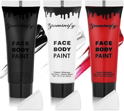 Halloween Green Witch Makeup Kit,1.01oz Water Based Green Face Body Paint+Witch Nose+Black Eye black+Sponge,Character Cosplay Costume for Kids & Adults,Safe Face Painting SFX Makeup Kit in Kuwait