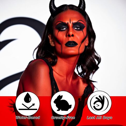 Halloween Green Witch Makeup Kit,1.01oz Water Based Green Face Body Paint+Witch Nose+Black Eye black+Sponge,Character Cosplay Costume for Kids & Adults,Safe Face Painting SFX Makeup Kit in Kuwait