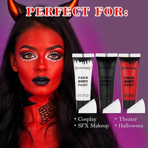 Halloween Green Witch Makeup Kit,1.01oz Water Based Green Face Body Paint+Witch Nose+Black Eye black+Sponge,Character Cosplay Costume for Kids & Adults,Safe Face Painting SFX Makeup Kit in Kuwait