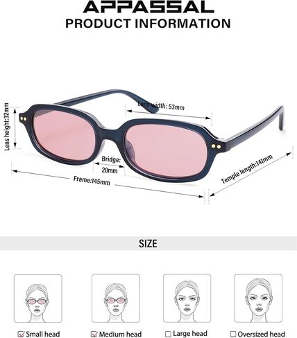Retro Small Rectangle Sunglasses for Women Men Trendy Narrow Square Sunnies AP3729 in Saudi Arabia