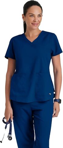 BARCO Grey's Anatomy Scrubs - Aubrey Scrub Top for Women, V-Neck, Shirring Back Super-Soft Women's Scrub Top in Kuwait