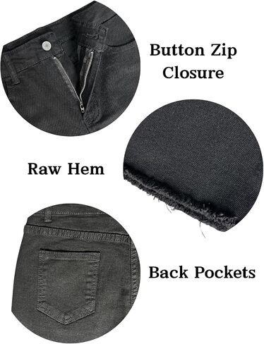 Stretchy Jean Shorts Womens High Waisted Frayed Raw Hem Distressed Denim Shorts Cut Off Shorts Casual in Saudi Arabia