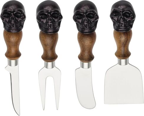 Oneida Dinnerware Set, Vintro Halloween Accent Plates, Assorted Set of 4, Porcelain, Dishwasher Safe, Microwave Safe, Halloween Decor Indoor, Skulls, Pumpkins, Spooky Decorative Plates (4 Piece) in Kuwait