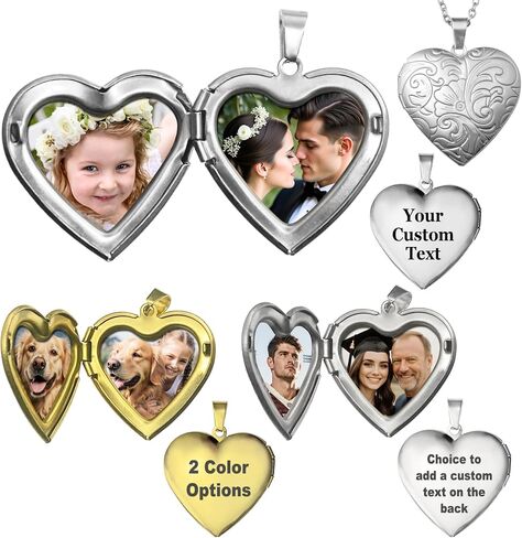 Custom Photo Locket Necklace for Women Personalized Text Picture Engraving Disc Mother's day Gift for Birthday in Saudi Arabia