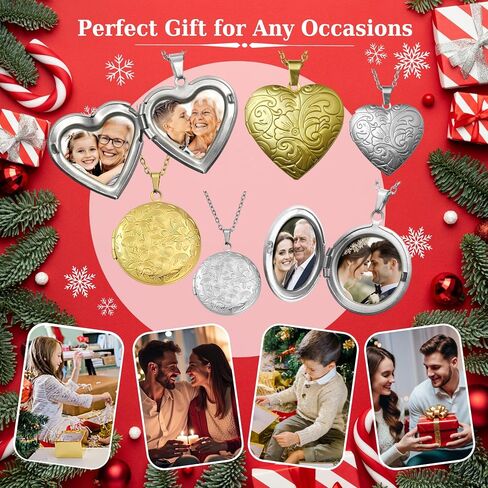Custom Photo Locket Necklace for Women Personalized Text Picture Engraving Disc Mother's day Gift for Birthday in Saudi Arabia