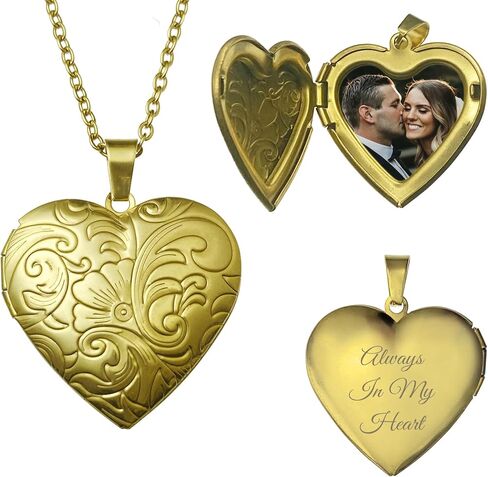 Custom Photo Locket Necklace for Women Personalized Text Picture Engraving Disc Mother's day Gift for Birthday in Saudi Arabia