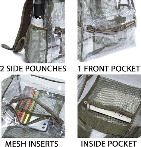 Vorspack Clear Backpack for School, 16 inch Heavy Duty Clear Bookbag in Saudi Arabia