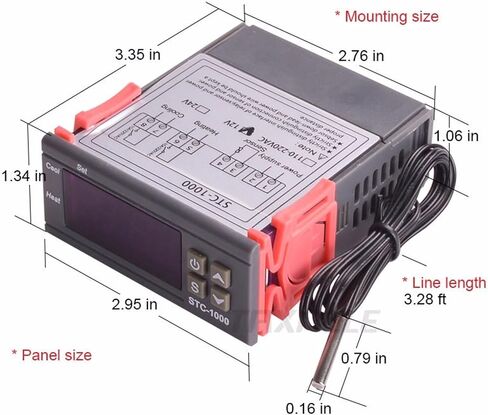 وحدة تحكم درجة الحرارة الرقمية STC-1000 220V 12V تحكم ترموستات ترحيل لبرودة حاضنة التدفئة الحرارية (STC-3000 110-220 VAC) in Saudi Arabia