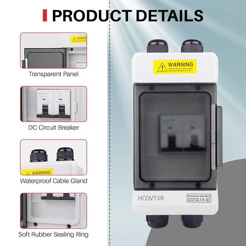 60 AMP Solar Panel Disconnect Switch مع IP66 Breaker Box ، 550VDC Solar Shot Off Switch for RV PV Home in Kuwait