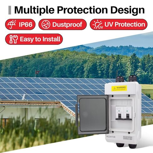60 AMP Solar Panel Disconnect Switch مع IP66 Breaker Box ، 550VDC Solar Shot Off Switch for RV PV Home in Kuwait