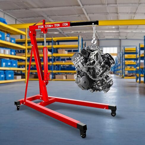 6000 LBS Engine Hoist with Leveler, 3 Ton Cherry Picker Engine Hoist, Folding Engine Shop Crane Hoist Lift, 8 Ton Hydraulic Pump, Cherry Picker Shop Crane with 6 Casters (2Ton) in Saudi Arabia