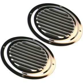 COC-LF Round Louvered Vent, Marine Boat Vent丨Stainless Steel Louvered Vent丨Total 2 Pack (4Inch / 5Inch)