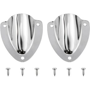 fengxiaomin Stainless Steel Vent Covers Boat Transducer Wiring Covers Boat Clamshell Vents for Yacht Kayak Accessories (with Mounting Screws) 2PCS