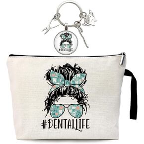 ZHANTUONE Dental Life Cosmetic Bag, The Best Birthday Gift for Dentists, For Women Dental Hygienist Makeup Bag, Dental Assistant Gifts, Dental Hygienist Gifts, Funny Dentists Gift, Colleague Gift