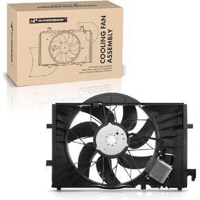 A-Premium Engine Radiator Cooling Fan Assembly Compatible with Mercedes-Benz Models - C230 2002-2007, C240 2001-2005, C280 2006-2007, C32 AMG 2002-2004, C320 2001-2005, C350 2006-2007, C55 AMG, CLK320