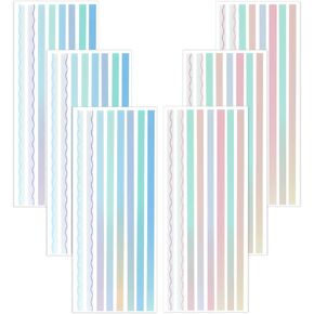 NEWEST 960 Pieces Transparent Highlighter Strips for Reading, Gradient Removable Highlighter Tapes Tabs for Annotating Book, Long Page Sticky Notes Index Tabs with Lines for Aesthetic Office School