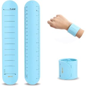 NEX&CO Wearable Nurse Notepad Wristbands, 2 Pack Silicone Reminder Bracelet Write On Memo, Dry Erase Slap Sticky Notes w/Ruler, Gifts for ADHD, Dementia, Vet Techs, ED/ER/RN Nurse, LPN/RVN (White)