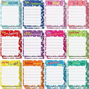 24 Pcs Inspirational Sticky Notes 3 x 4 Inch Appreciation Sticky Notes Motivational Memo Pads Positive Sticky Note Appreciation Gifts for Women Nurse Teacher School Office (Black, Inspirational)