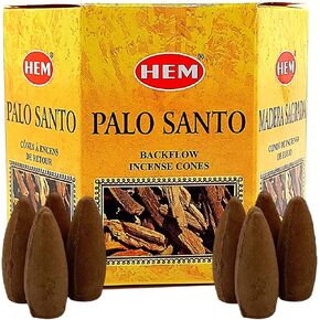 Hem Backflow Incense Cones for Waterfall (3 Types, 120 Cone Incense) - Palo Santo Cones, White Sage Incense Cones & Sandalwood Incense Cones | Strong Heavenly Scent with Thick White Incense Fountain