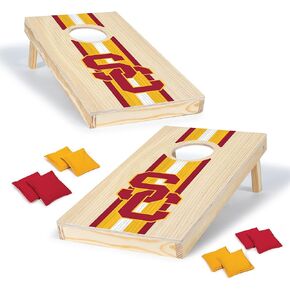 Wild Sports College Portable Size 1' x 2' Solid Wood Cornhole Set with Direct Print HD Team Graphics – Travel Size