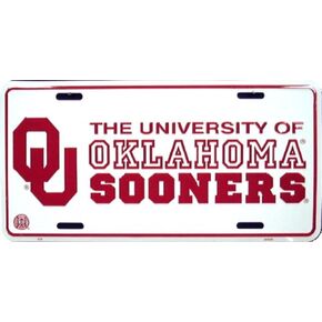 University of Oklahoma Sooners License Plate Tin Sign 6 x 12in