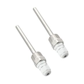 ZYAMY 2PCS Stainless Steel Thermowells 1/2 inch NPT 100mm Probe Tank Protective Shell Solar Accessory with Nylon Cable Sealing Sleeve for Temperature Sensors Pressure Systems