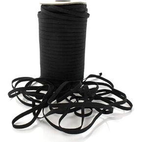 1/4" Width Skinny Elastic Band - Braided Cord - Soft Elastic Bands For Sewing, Mask Ear Loops,Headbands, Crafts -Black 3 Yards - 2 Day Shipping Available From USA (Kansas) Warehouse