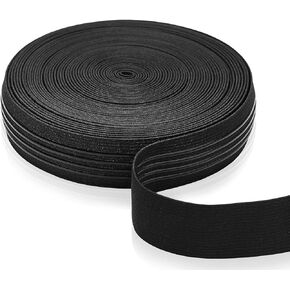 Silicone Backed Elastic Band Non-Slip Sewing Elastic Band Silicone Elastic Webbing,for Wig Sewing Project,Black (4 Stripes,10 Yards x 1.2 Inch)
