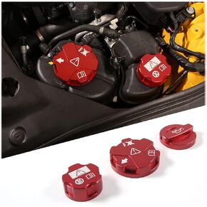 Aluminium Alloy Engine Oil Cap Radiator Cap Brake Fluid Cap Cover Trim Compatible with Toyota Supra GR A90 A91 MK5 2018-2022, Engine Cap Cover Set supra Accessories 3PCS (red)