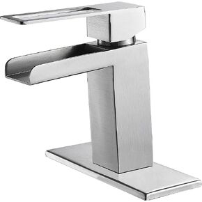 Gangang Bathroom,Sink, Vanity Faucet Single Handle Brush Modern Steel Faucet Deck Mount 1 Hole or 3 Holes