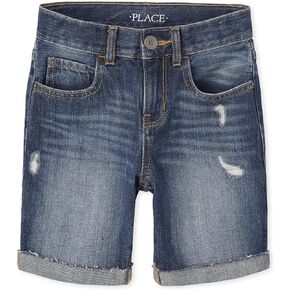 The Children's Place Boys' Denim Shorts, Distressed Maguire Wash, 4