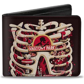 Rick and Morty Wallet, Bifold, Rick and Morty Anatomy Park Rib Cage Scene Black, Vegan Leather