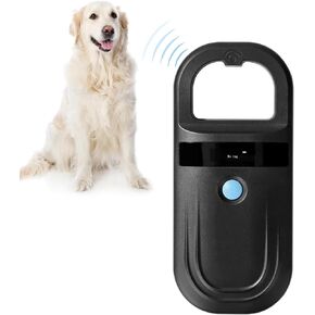 Chazcool Microchip Reader, Rechargeable Pet RFID EMID Micro Chip Reader Scanner 134.2kHz 125kHz 15 Digits Supports FDXB (ISO11784 / 11785) for Dogs Cats Pigs Animal (White)