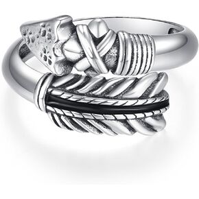 ADMETUS السهم الدائري فضة خواتم الرجال قابل للتعديل خواتم القوس والسهم خواتم السهم مجوهرات هدايا للرجال in Kuwait