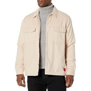 HUGO Men's Wool Twill Patch Pockets Button Down Overshirt