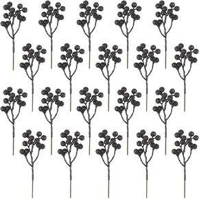 Fangoo 20 Pack 7 Inch Burgundy Red Berry Picks for Christmas Tree Branches Decorations for Home Holly Berries for Crafts Winter Holiday Wedding Decor